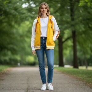 Disney Cruise Line Zip Hoodie L Yellow Minnie Mouse Dole Whip Disneycore